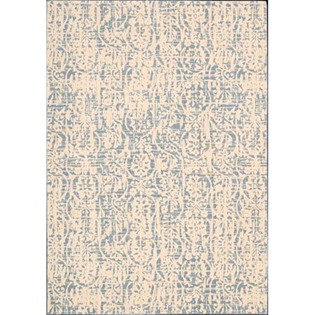 Nourison Nepal Area Rug Collection Ivory Blue 3 Ft 6 In. X 5 Ft 6 In. Rectangle 99446152428